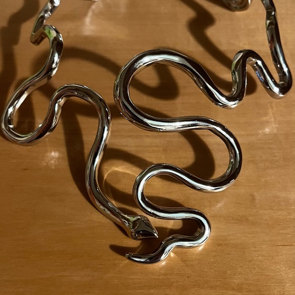 NWT Silver Snake Necklace choker unique all saints chain Happily Grey - Picture 5 of 5